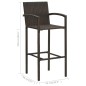5-tlg. Garten-Bar-Set mit Armlehnen Poly Rattan Braun 5-tlg. Garten-Bar-Set mit Armlehnen Poly Rattan Braun