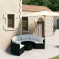 7-tlg. Garten-Sofagarnitur mit Auflagen Poly Rattan Schwarz 7-tlg. Garten-Sofagarnitur mit Auflagen Poly Rattan Schwarz