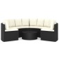 7-tlg. Garten-Sofagarnitur mit Auflagen Poly Rattan Schwarz 7-tlg. Garten-Sofagarnitur mit Auflagen Poly Rattan Schwarz