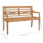 vidaXL Batavia-Gartenbank mit Weinrotem Kissen 120 cm Teak Massivholz vidaXL Batavia-Gartenbank mit Weinrotem Kissen 120 cm Teak Massivholz