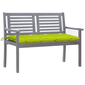 vidaXL 2-Sitzer-Gartenbank mit Auflage 120 cm Grau Eukalyptusholz
