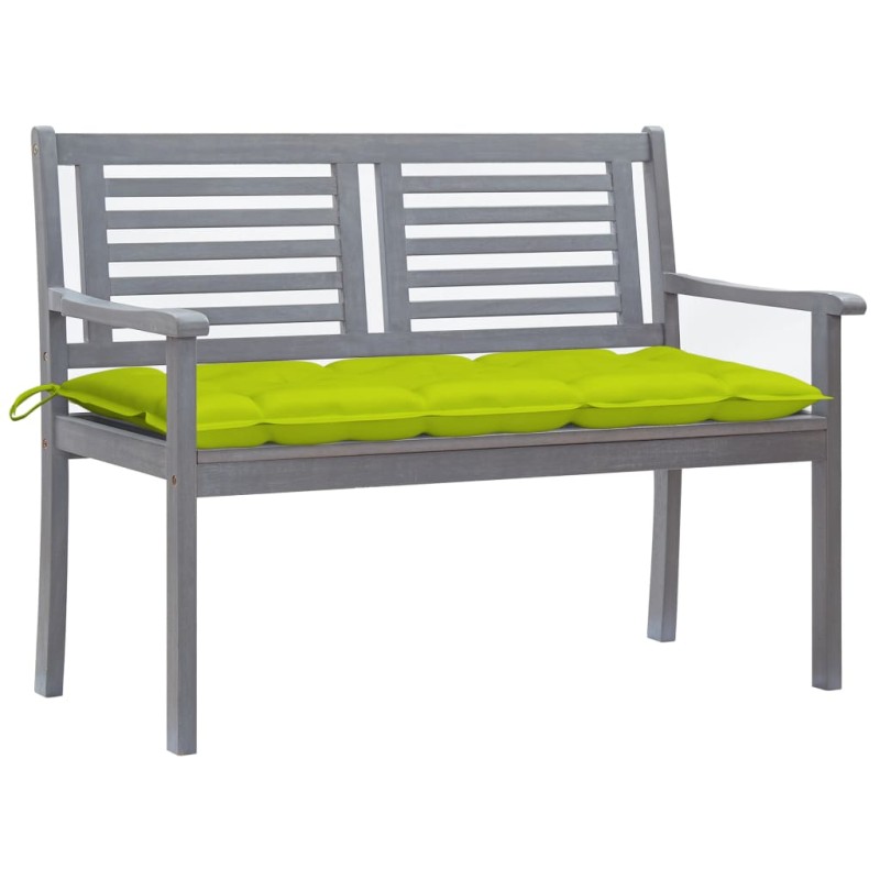 vidaXL 2-Sitzer-Gartenbank mit Auflage 120 cm Grau Eukalyptusholz vidaXL 2-Sitzer-Gartenbank mit Auflage 120 cm Grau Eukalyptusholz