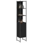 vidaXL Badschrank Schwarz 33x33x185,5 cm Holzwerkstoff vidaXL Badschrank Schwarz 33x33x185,5 cm Holzwerkstoff