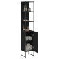 vidaXL Badschrank Schwarz 33x33x185,5 cm Holzwerkstoff vidaXL Badschrank Schwarz 33x33x185,5 cm Holzwerkstoff
