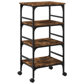 vidaXL Küchenwagen Räuchereiche 45x35x89,5 cm Holzwerkstoff