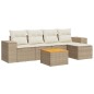 vidaXL 6-tlg. Garten-Sofagarnitur mit Kissen Beige Poly Rattan vidaXL 6-tlg. Garten-Sofagarnitur mit Kissen Beige Poly Rattan