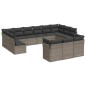 vidaXL 13-tlg. Garten-Sofagarnitur mit Kissen Grau Poly Rattan vidaXL 13-tlg. Garten-Sofagarnitur mit Kissen Grau Poly Rattan
