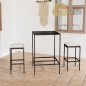 3-tlg. Gartenbar-Set mit Kissen Poly Rattan Braun 3-tlg. Gartenbar-Set mit Kissen Poly Rattan Braun