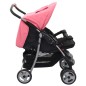 vidaXL Zwillingskinderwagen Rosa und Schwarz Stahl vidaXL Zwillingskinderwagen Rosa und Schwarz Stahl