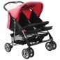 vidaXL Zwillingskinderwagen Rosa und Schwarz Stahl vidaXL Zwillingskinderwagen Rosa und Schwarz Stahl