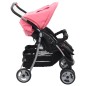 vidaXL Zwillingskinderwagen Rosa und Schwarz Stahl vidaXL Zwillingskinderwagen Rosa und Schwarz Stahl