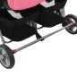 vidaXL Zwillingskinderwagen Rosa und Schwarz Stahl vidaXL Zwillingskinderwagen Rosa und Schwarz Stahl