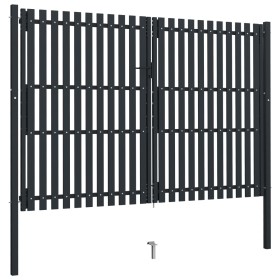 vidaXL Doppelflügel Zauntor Stahl 306x250 cm Anthrazit