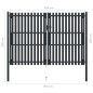 vidaXL Doppelflügel Zauntor Stahl 306x250 cm Anthrazit vidaXL Doppelflügel Zauntor Stahl 306x250 cm Anthrazit