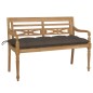 vidaXL Batavia-Gartenbank mit Taupe Kissen 120 cm Teak Massivholz vidaXL Batavia-Gartenbank mit Taupe Kissen 120 cm Teak Massivholz