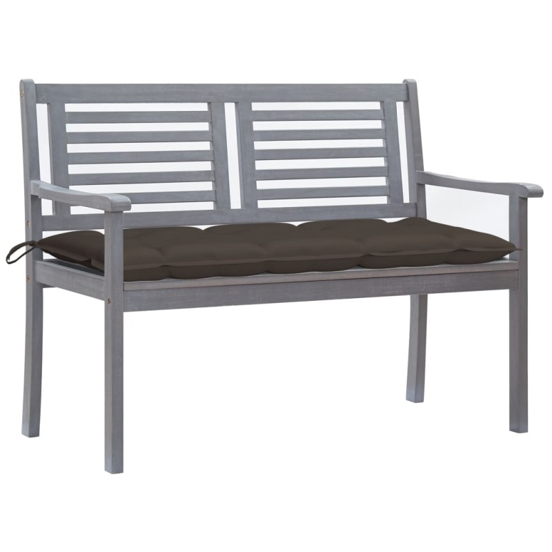 vidaXL 2-Sitzer-Gartenbank mit Auflage 120 cm Grau Eukalyptusholz vidaXL 2-Sitzer-Gartenbank mit Auflage 120 cm Grau Eukalyptusholz