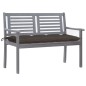 vidaXL 2-Sitzer-Gartenbank mit Auflage 120 cm Grau Eukalyptusholz vidaXL 2-Sitzer-Gartenbank mit Auflage 120 cm Grau Eukalyptusholz
