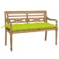 vidaXL Batavia-Gartenbank mit Hellgrünem Kissen 120 cm Teak Massivholz vidaXL Batavia-Gartenbank mit Hellgrünem Kissen 120 cm Teak Massivholz
