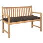 vidaXL Gartenbank mit Taupe Auflage 120 cm Massivholz Teak vidaXL Gartenbank mit Taupe Auflage 120 cm Massivholz Teak