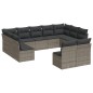 vidaXL 11-tlg. Garten-Sofagarnitur mit Kissen Grau Poly Rattan vidaXL 11-tlg. Garten-Sofagarnitur mit Kissen Grau Poly Rattan
