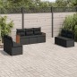 vidaXL 7-tlg. Garten-Sofagarnitur mit Kissen Schwarz Poly Rattan vidaXL 7-tlg. Garten-Sofagarnitur mit Kissen Schwarz Poly Rattan