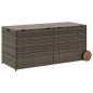 vidaXL Gartentruhe mit Rollen Grau 283L Poly Rattan vidaXL Gartentruhe mit Rollen Grau 283L Poly Rattan