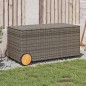 vidaXL Gartentruhe mit Rollen Grau 190L Poly Rattan vidaXL Gartentruhe mit Rollen Grau 190L Poly Rattan