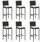7-tlg. Garten-Bar-Set mit Creme Kissen Poly Rattan 7-tlg. Garten-Bar-Set mit Creme Kissen Poly Rattan