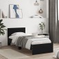 vidaXL Bettgestell mit Kopfteil und LED-Leuchten Schwarz 90x190 cm vidaXL Bettgestell mit Kopfteil und LED-Leuchten Schwarz 90x190 cm