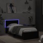 vidaXL Bettgestell mit Kopfteil und LED-Leuchten Schwarz 90x190 cm vidaXL Bettgestell mit Kopfteil und LED-Leuchten Schwarz 90x190 cm