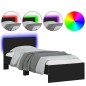 vidaXL Bettgestell mit Kopfteil und LED-Leuchten Schwarz 75x190 cm vidaXL Bettgestell mit Kopfteil und LED-Leuchten Schwarz 75x190 cm