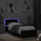 vidaXL Bettgestell mit Kopfteil und LED-Leuchten Schwarz 75x190 cm vidaXL Bettgestell mit Kopfteil und LED-Leuchten Schwarz 75x190 cm