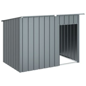 vidaXL Hundehütte mit Dach Anthrazit 153x91x110 cm Verzinkter Stahl
