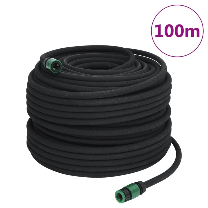vidaXL Tropfschlauch Schwarz 0,6" 100 m Gummi vidaXL Tropfschlauch Schwarz 0,6" 100 m Gummi