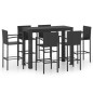 7-tlg. Garten-Bar-Set mit Armlehnen Poly Rattan Schwarz 7-tlg. Garten-Bar-Set mit Armlehnen Poly Rattan Schwarz