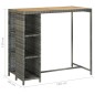 5-tlg. Gartenbar-Set mit Kissen Poly Rattan Grau 5-tlg. Gartenbar-Set mit Kissen Poly Rattan Grau