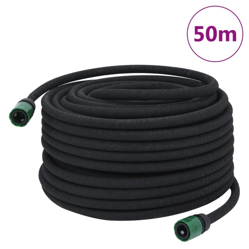 vidaXL Tropfschlauch Schwarz 0,6" 50 m Gummi vidaXL Tropfschlauch Schwarz 0,6" 50 m Gummi