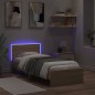 vidaXL Bettgestell mit Kopfteil und LED-Leuchten Sonoma-Eiche 90x190cm vidaXL Bettgestell mit Kopfteil und LED-Leuchten Sonoma-Eiche 90x190cm