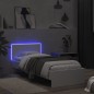 vidaXL Bettgestell mit Kopfteil und LED-Leuchten Weiß 75x190 cm vidaXL Bettgestell mit Kopfteil und LED-Leuchten Weiß 75x190 cm