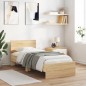 vidaXL Bettgestell mit Kopfteil und LED-Leuchten Sonoma-Eiche 75x190cm vidaXL Bettgestell mit Kopfteil und LED-Leuchten Sonoma-Eiche 75x190cm