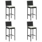 vidaXL 5-tlg. Gartenbar-Set mit Kissen Poly Rattan Schwarz vidaXL 5-tlg. Gartenbar-Set mit Kissen Poly Rattan Schwarz