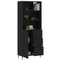 Highboard Schwarz 69,5x34x180 cm Holzwerkstoff Highboard Schwarz 69,5x34x180 cm Holzwerkstoff