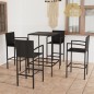 5-tlg. Gartenbar-Set Poly Rattan Schwarz 5-tlg. Gartenbar-Set Poly Rattan Schwarz