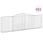 vidaXL Gabionen mit Hochbogen 15Stk. 400x30x120/140cm Verzinktes Eisen vidaXL Gabionen mit Hochbogen 15Stk. 400x30x120/140cm Verzinktes Eisen