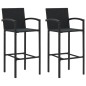 3-tlg. Gartenbar-Set Poly Rattan Schwarz 3-tlg. Gartenbar-Set Poly Rattan Schwarz