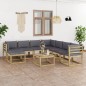 9-tlg. Garten-Lounge-Set mit Kissen Imprägniertes Kiefernholz 9-tlg. Garten-Lounge-Set mit Kissen Imprägniertes Kiefernholz
