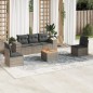 vidaXL 6-tlg. Garten-Sofagarnitur mit Kissen Grau Poly Rattan vidaXL 6-tlg. Garten-Sofagarnitur mit Kissen Grau Poly Rattan