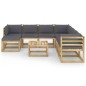 9-tlg. Garten-Lounge-Set mit Kissen Imprägniertes Kiefernholz 9-tlg. Garten-Lounge-Set mit Kissen Imprägniertes Kiefernholz