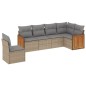 vidaXL 6-tlg. Garten-Sofagarnitur mit Kissen Beige Poly Rattan vidaXL 6-tlg. Garten-Sofagarnitur mit Kissen Beige Poly Rattan