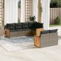 vidaXL 7-tlg. Garten-Sofagarnitur mit Kissen Grau Poly Rattan vidaXL 7-tlg. Garten-Sofagarnitur mit Kissen Grau Poly Rattan